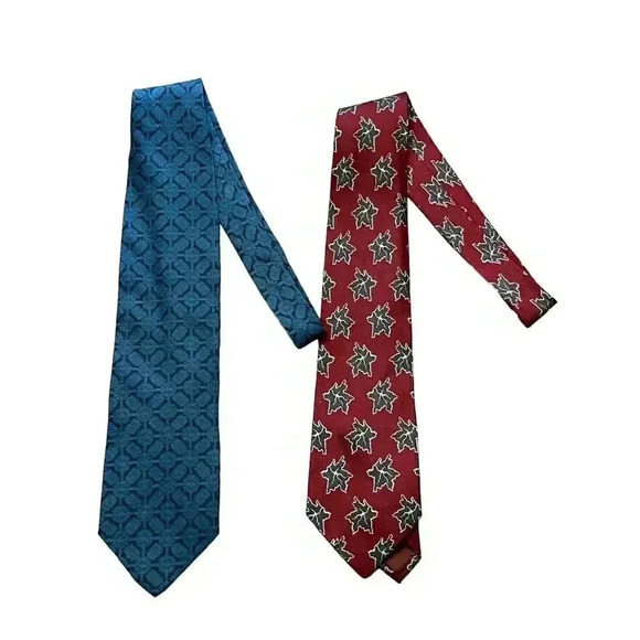 Giorgio Armani Cravatte 100% Silk Made in Italy Lot of 2 Ties - Picture 1 of 5
